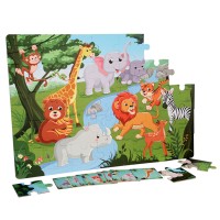 35-Piece Large Animal Puzzle, 2-in-1 Logic Thinking Educational Toy for Toddlers