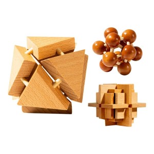 Traditional Chinese Toys Nine Linked Rings & Luban Lock Puzzle Set - Traditional Educational Toy for Children