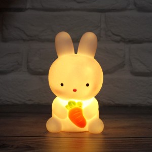 Flower Bunny Night Light, Battery-Powered Gift Lamp