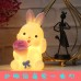 Flower Bunny Night Light, Battery-Powered Gift Lamp