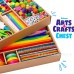 3000 Pcs+ Colorful Arts & Crafts DIY Kit – Pom Poms, Pipe Cleaners, Wooden Beads, Glitter Pom Poms, Googly Eyes for Children’s Creative Fun!