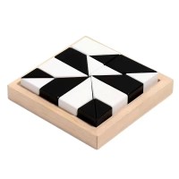 Black and White Hidden Blocks Puzzle, Parent-Child Interactive Desktop Game, Spatial Thinking and Imagination Training Toy