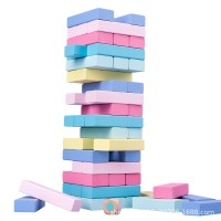 51-Piece Wooden Stacking Block Game - Animal & Number Learning Tower for Kids