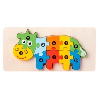 Animal and Vehicle Shape Matching Puzzle Blocks, 3D Puzzle for Kids Ages 2-3