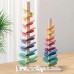 Wooden Rainbow Music Tree, Large Petal Music Tree, Rolling Ball Track Toy for Kids