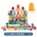 100-Piece Wooden Large Blocks Set, Bucket Toy for Toddlers, Alphabet & Number Construction for Kids Age 2-4